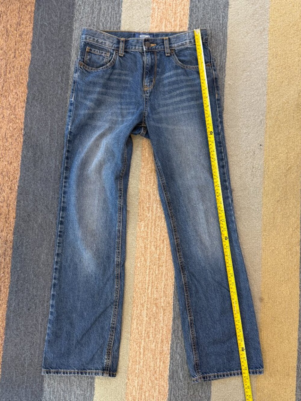 Old Navy Boys Loose Didley Bootcut Jeans Size 14 Dark Wash 100% Cotton
